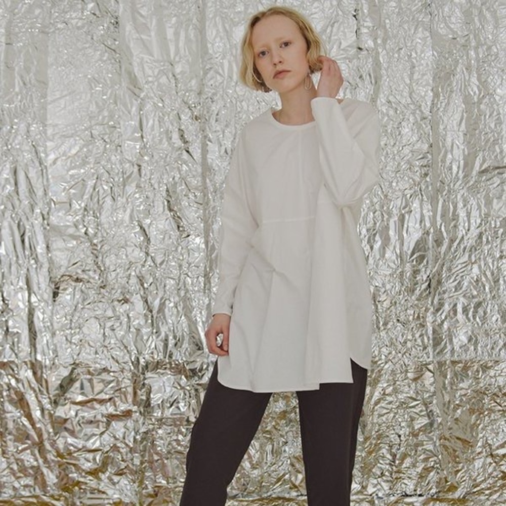 NWT PRIORY Cross Top in Light Poplin White Size S/M​​​